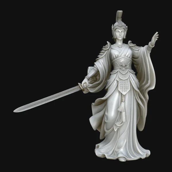 Armored Warrior Goddess Statue Design 4