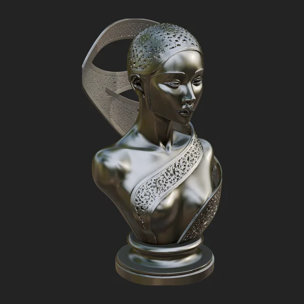 Art Deco Filigree Bust Statue Design 1