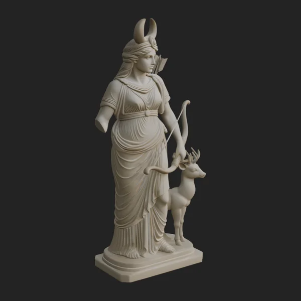 Artemis with Bow and Deer Statue Design 6