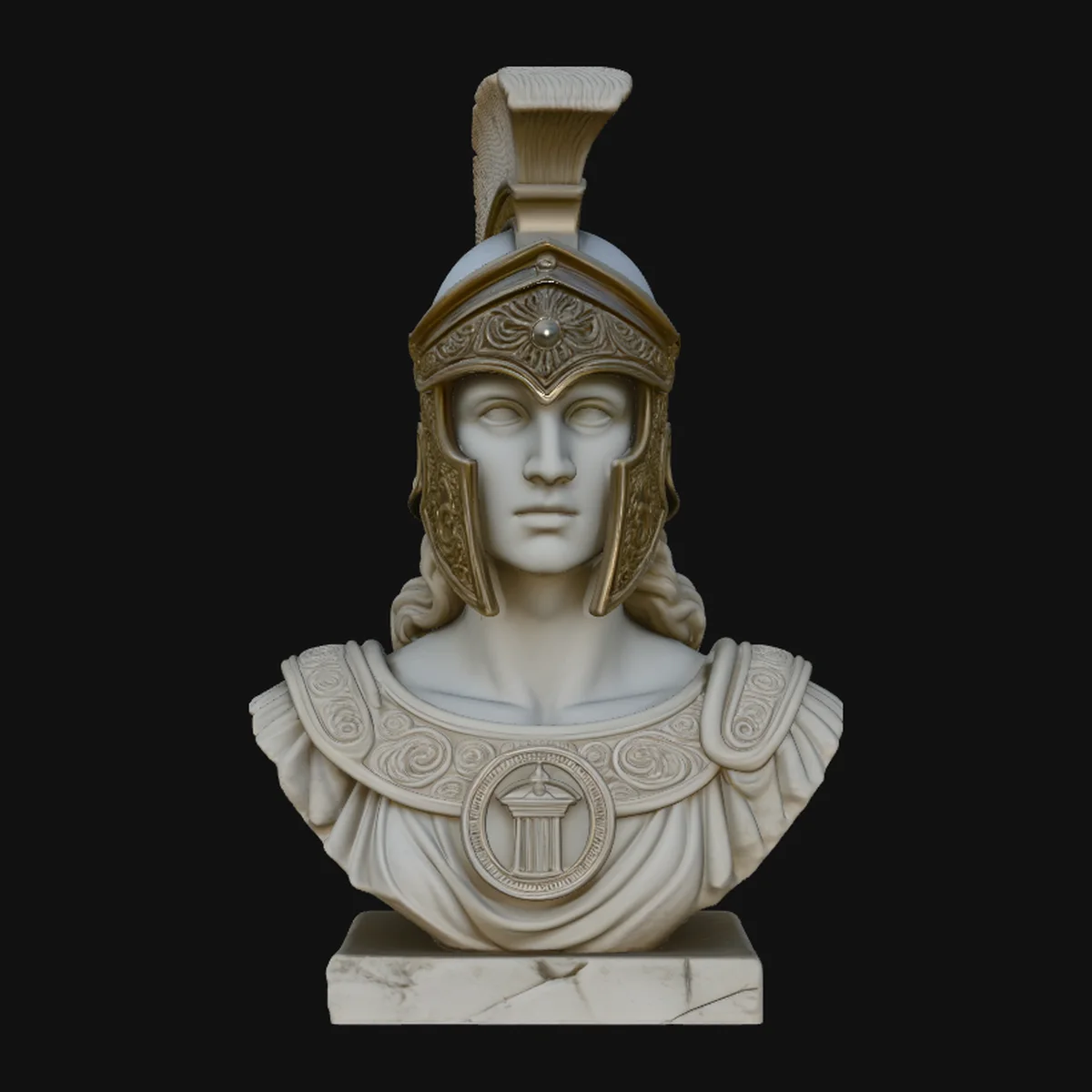 Athena Warrior Bust Pendant Design 1