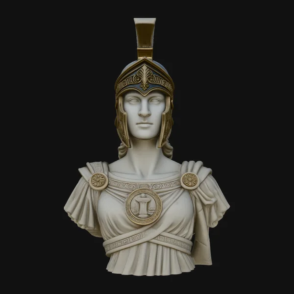Athena Warrior Bust Pendant Design 2