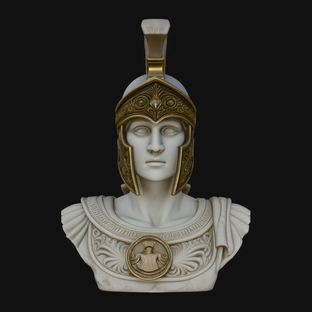 Athena Warrior Bust Pendant Design 4