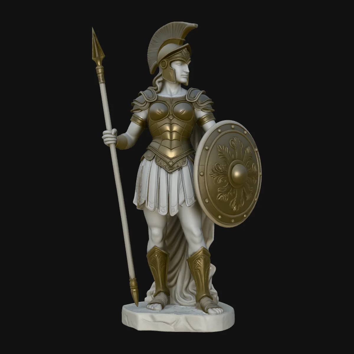 Athena Warrior Goddess Statue Design 2