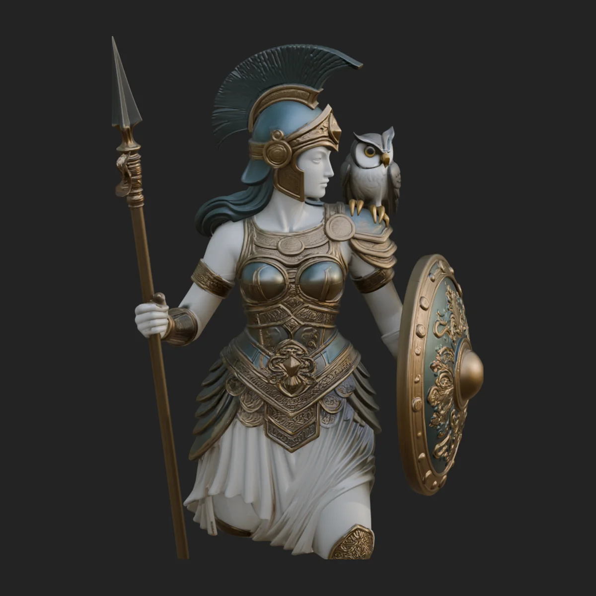 Athena Warrior Goddess Statue Design 7