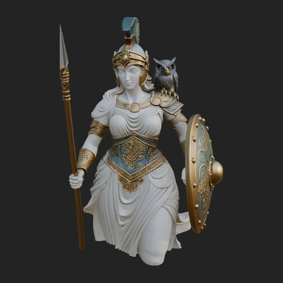 Athena Warrior Goddess Statue Design 8