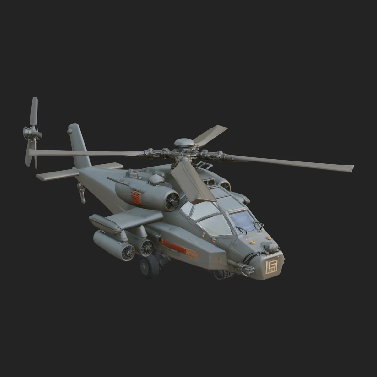 Attack Helicopter Model Design 10