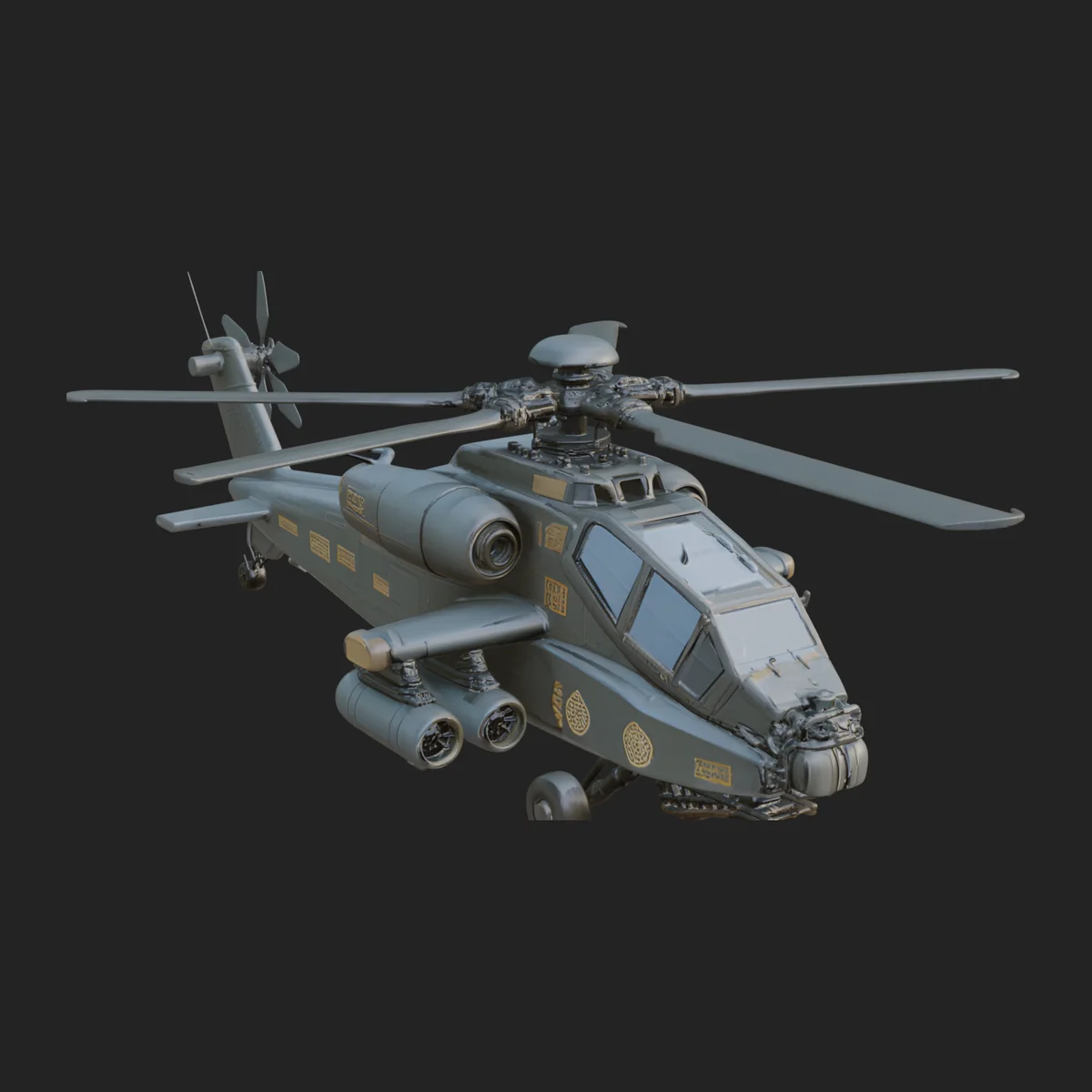 Attack Helicopter Model Design 12