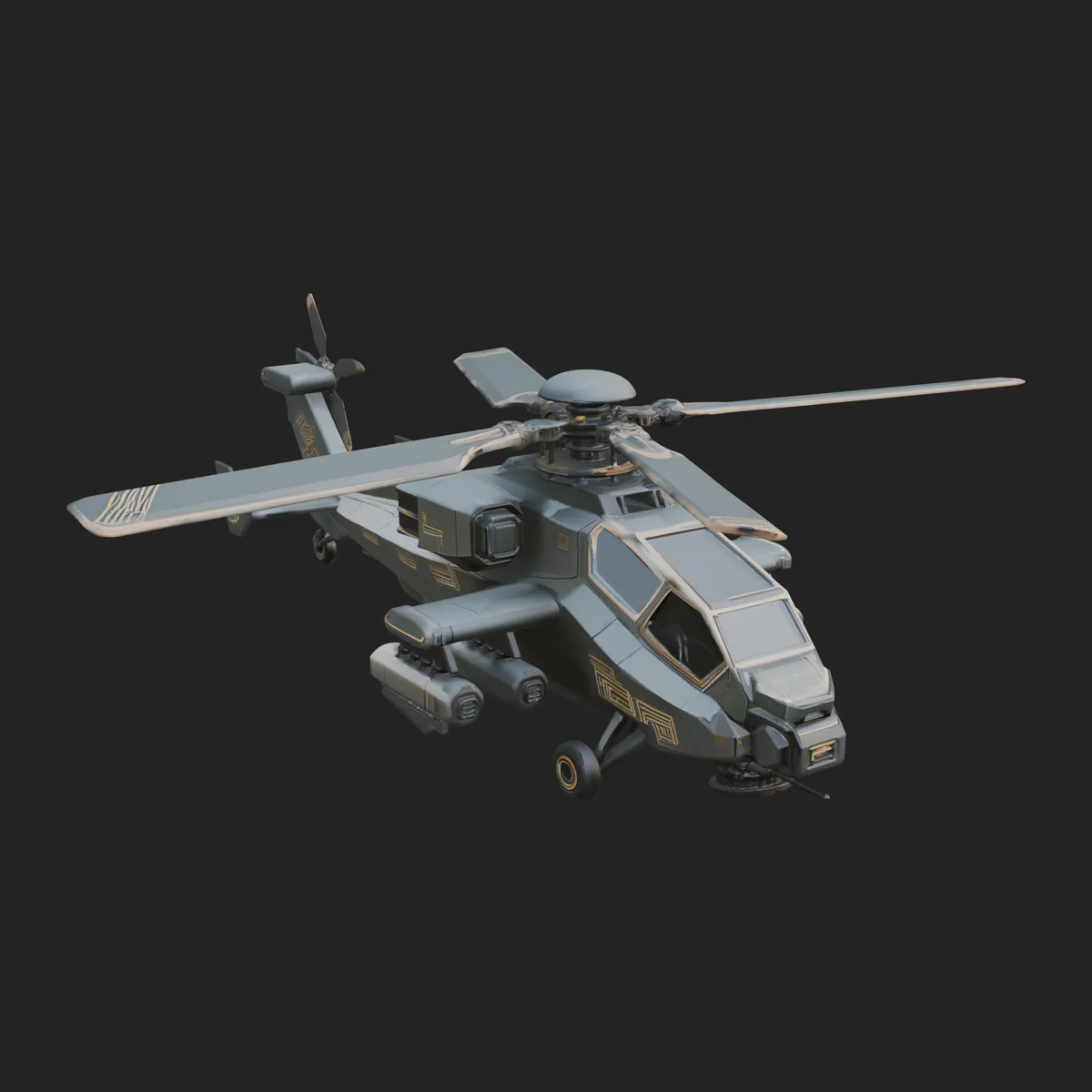 Attack Helicopter Model Design 2