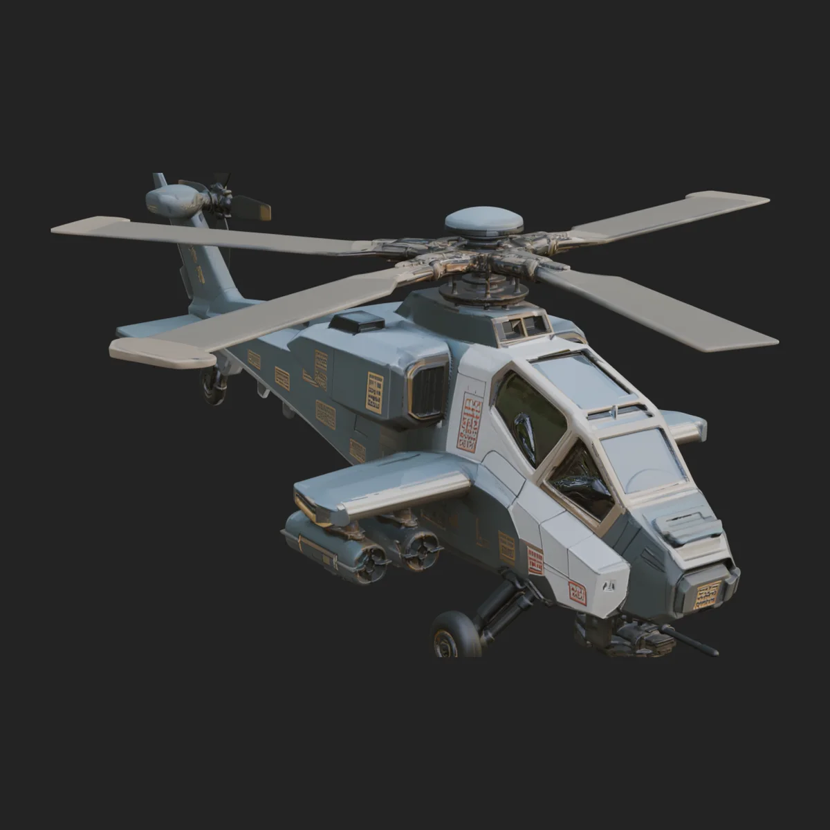 Attack Helicopter Model Design 4