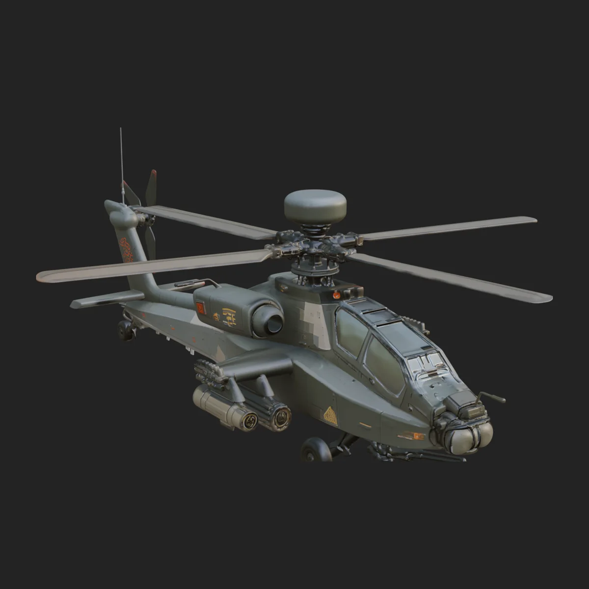 Attack Helicopter Model Design 8