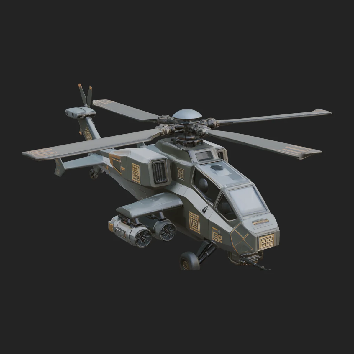 Attack Helicopter Model Design 9