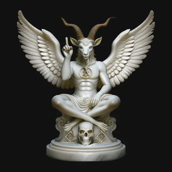 Baphomet on Skull Throne Statue Design 2