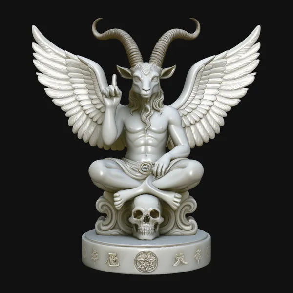 Baphomet on Skull Throne Statue Design 3