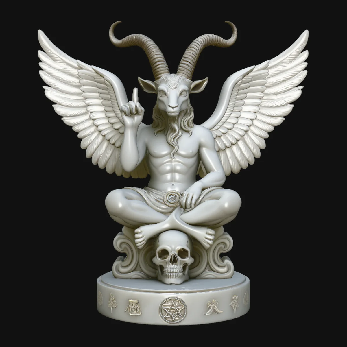 Baphomet on Skull Throne Statue Design 3
