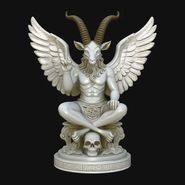 Baphomet on Skull Throne Statue Design 4