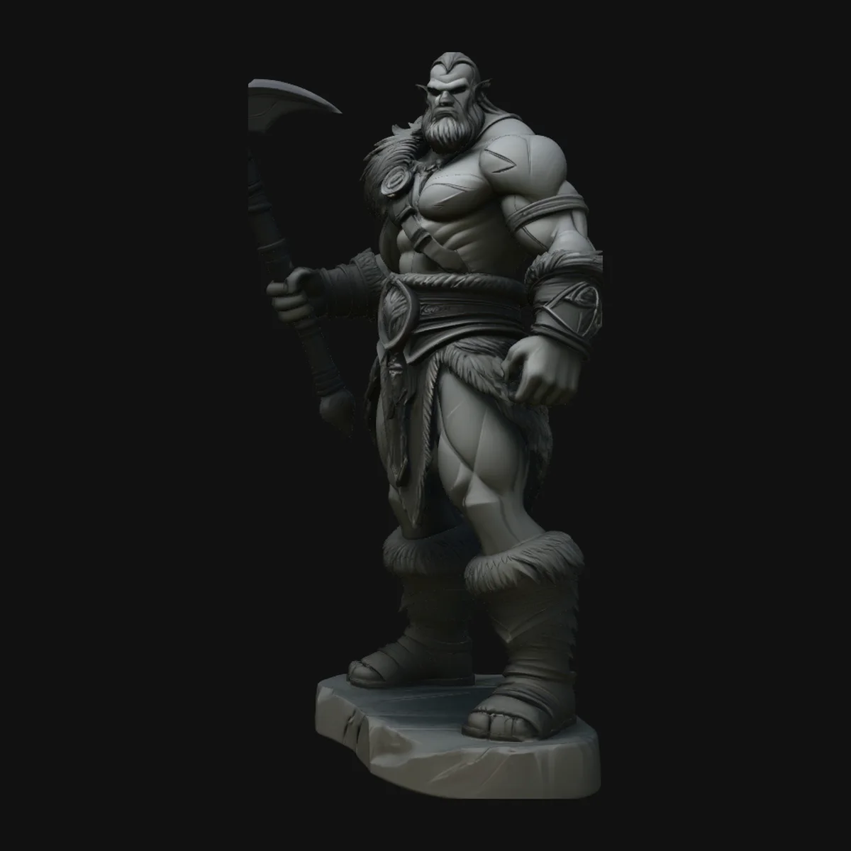 Barbarian with Axe Statue Design 2