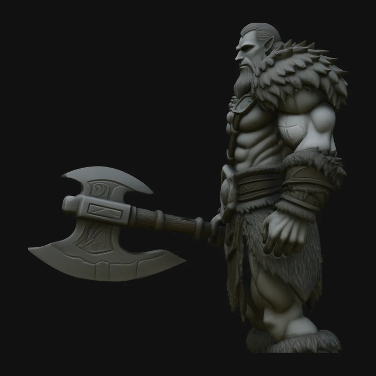 Barbarian with Axe Statue Design 4
