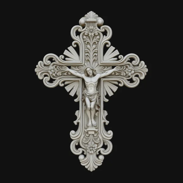 Baroque Filigree Crucifix Pendant Design 1
