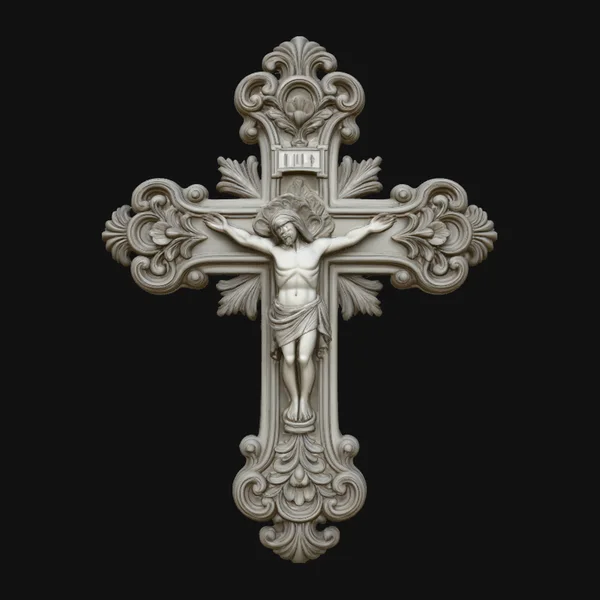 Baroque Filigree Crucifix Pendant Design 2