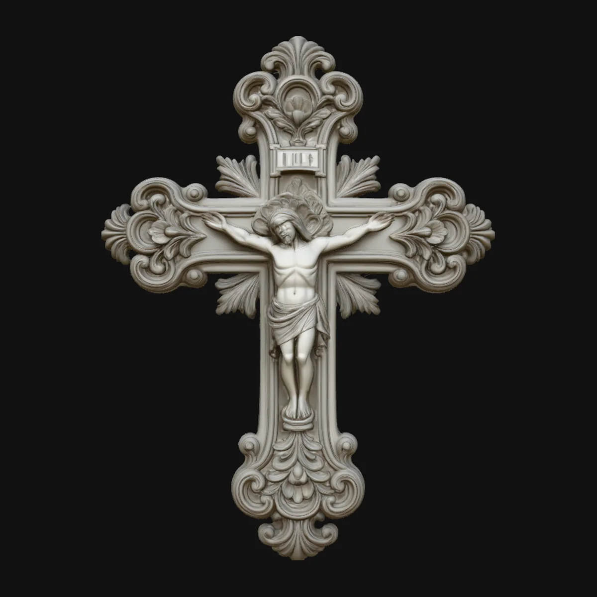Baroque Filigree Crucifix Pendant Design 2