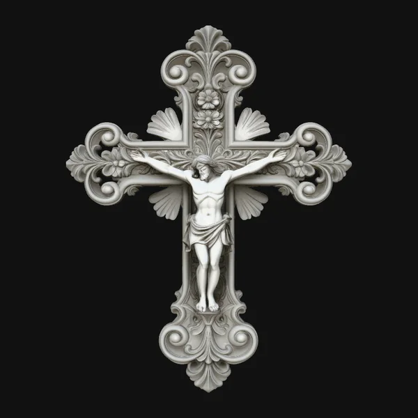 Baroque Filigree Crucifix Pendant Design 3