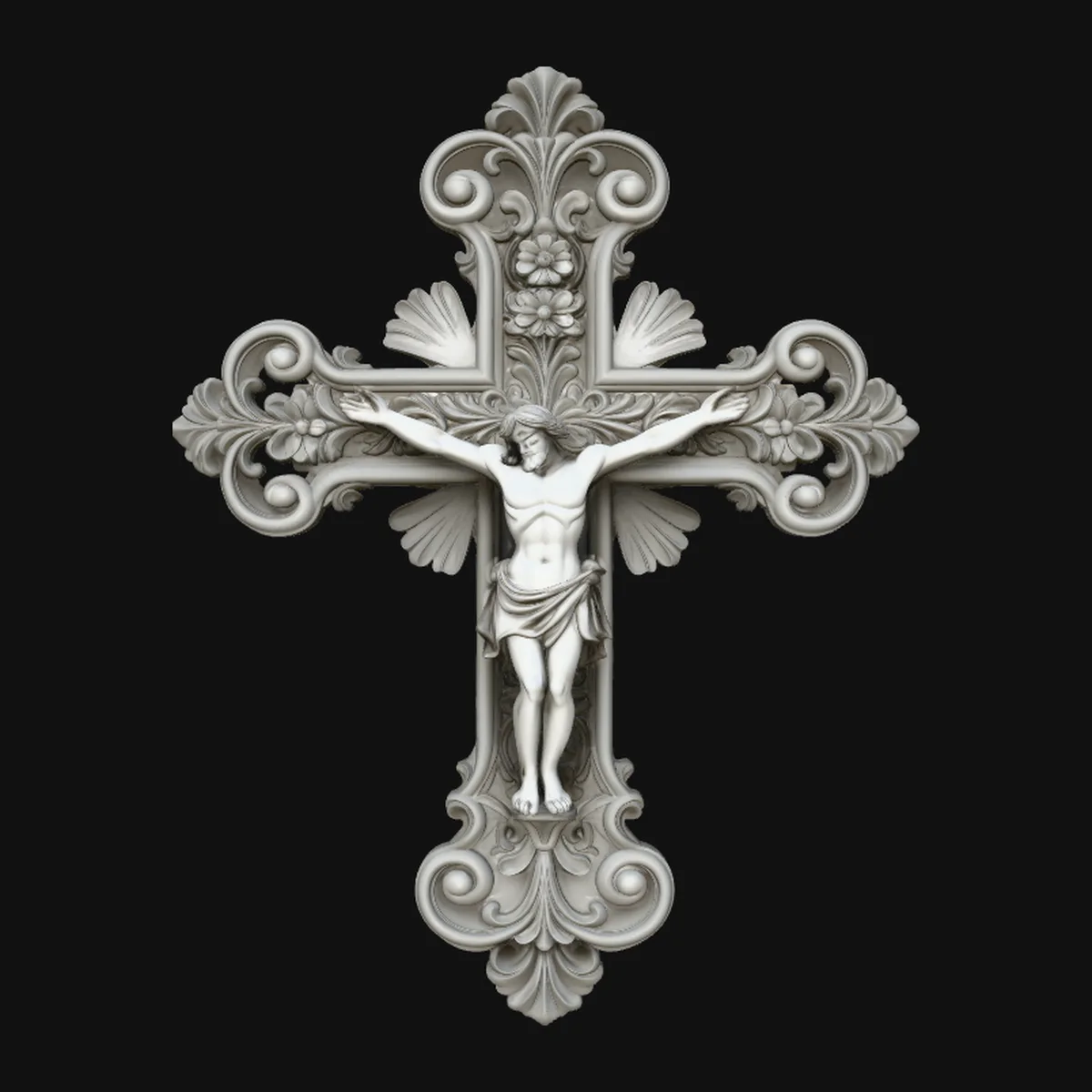 Baroque Filigree Crucifix Pendant Design 3