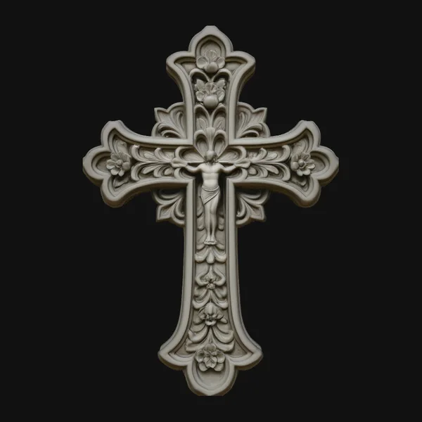 Baroque Ornate Cross Pendant Design 2