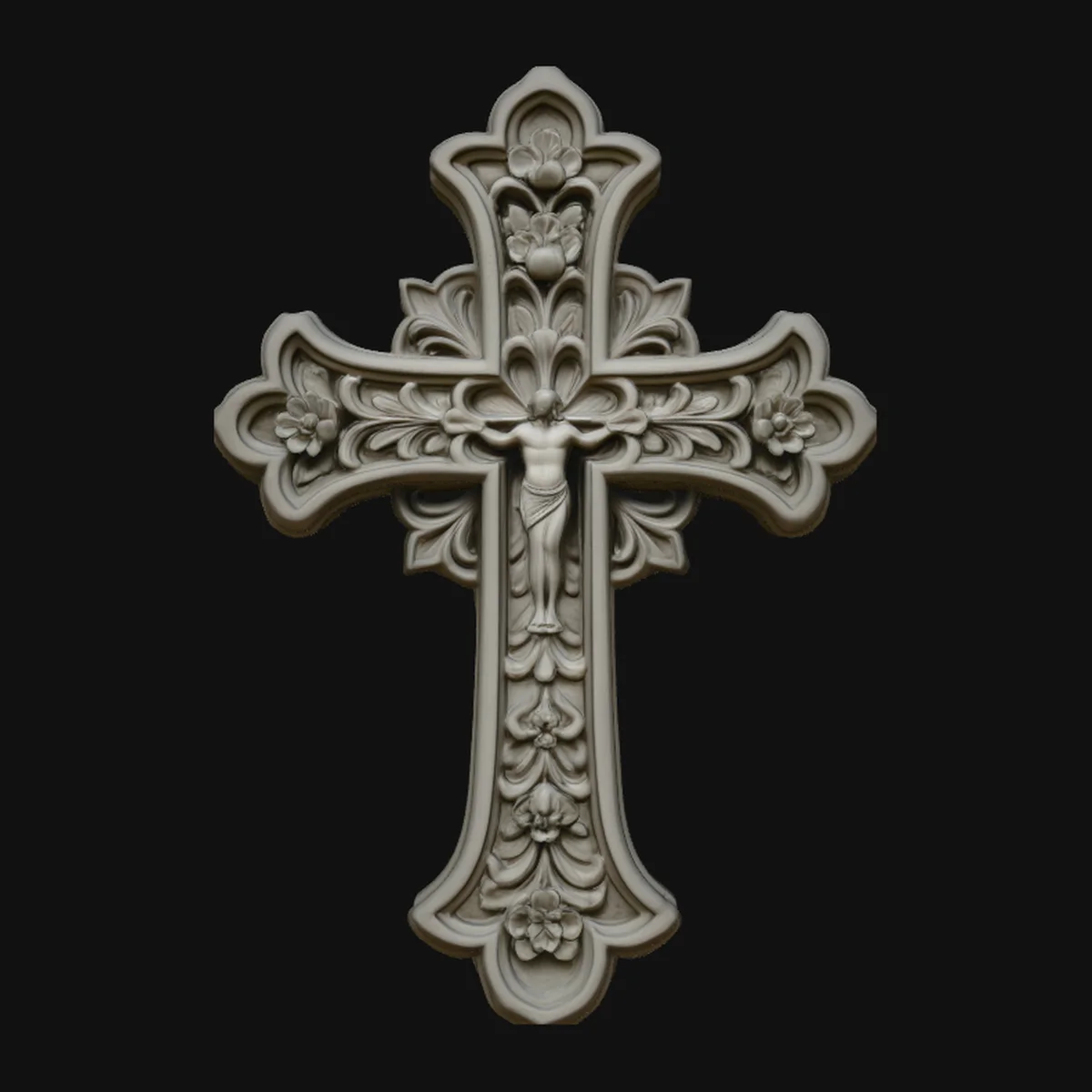 Baroque Ornate Cross Pendant Design 2