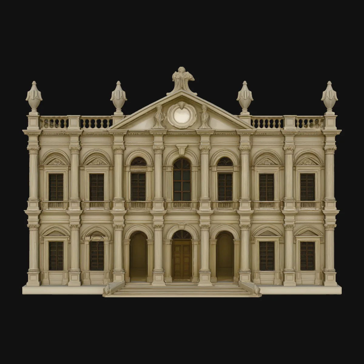 Baroque Palace Facade Model Design 1