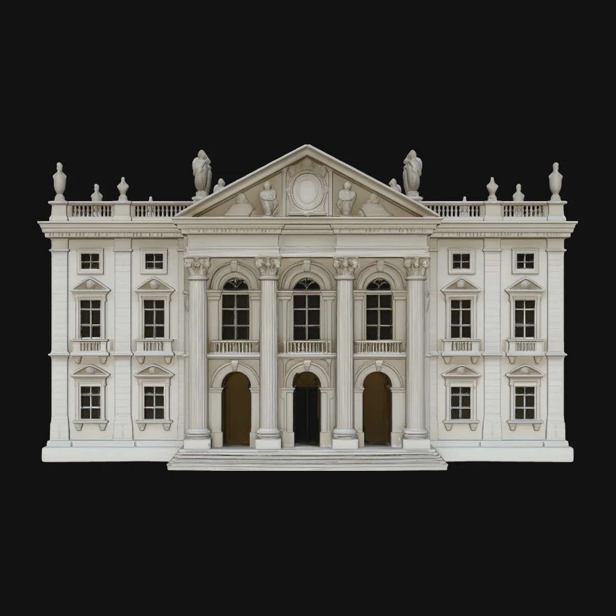Baroque Palace Facade Model Design 2