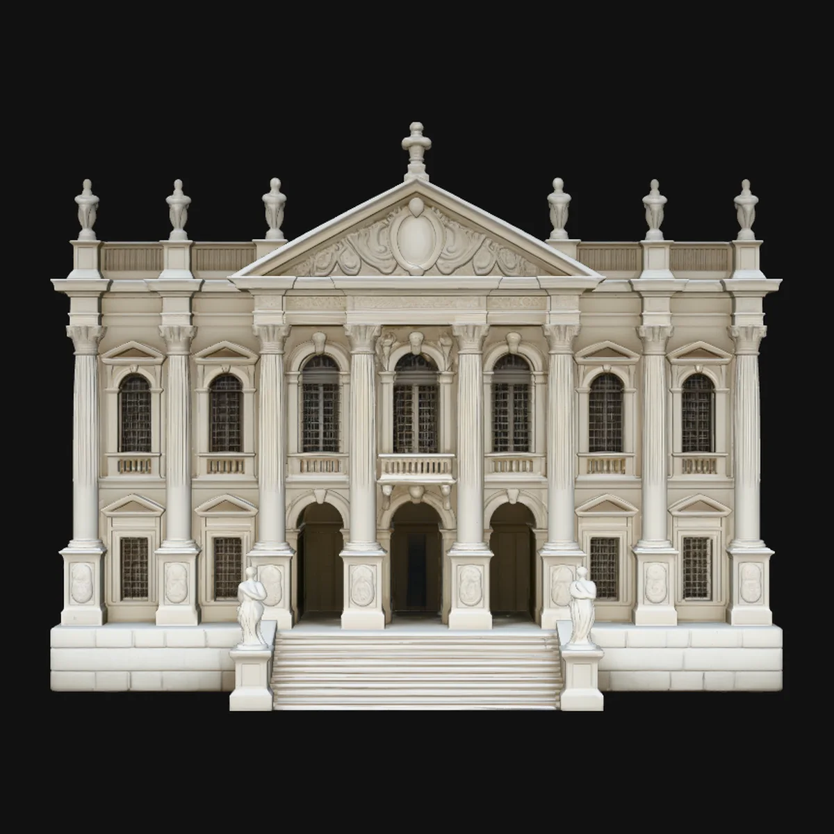Baroque Palace Facade Model Design 3
