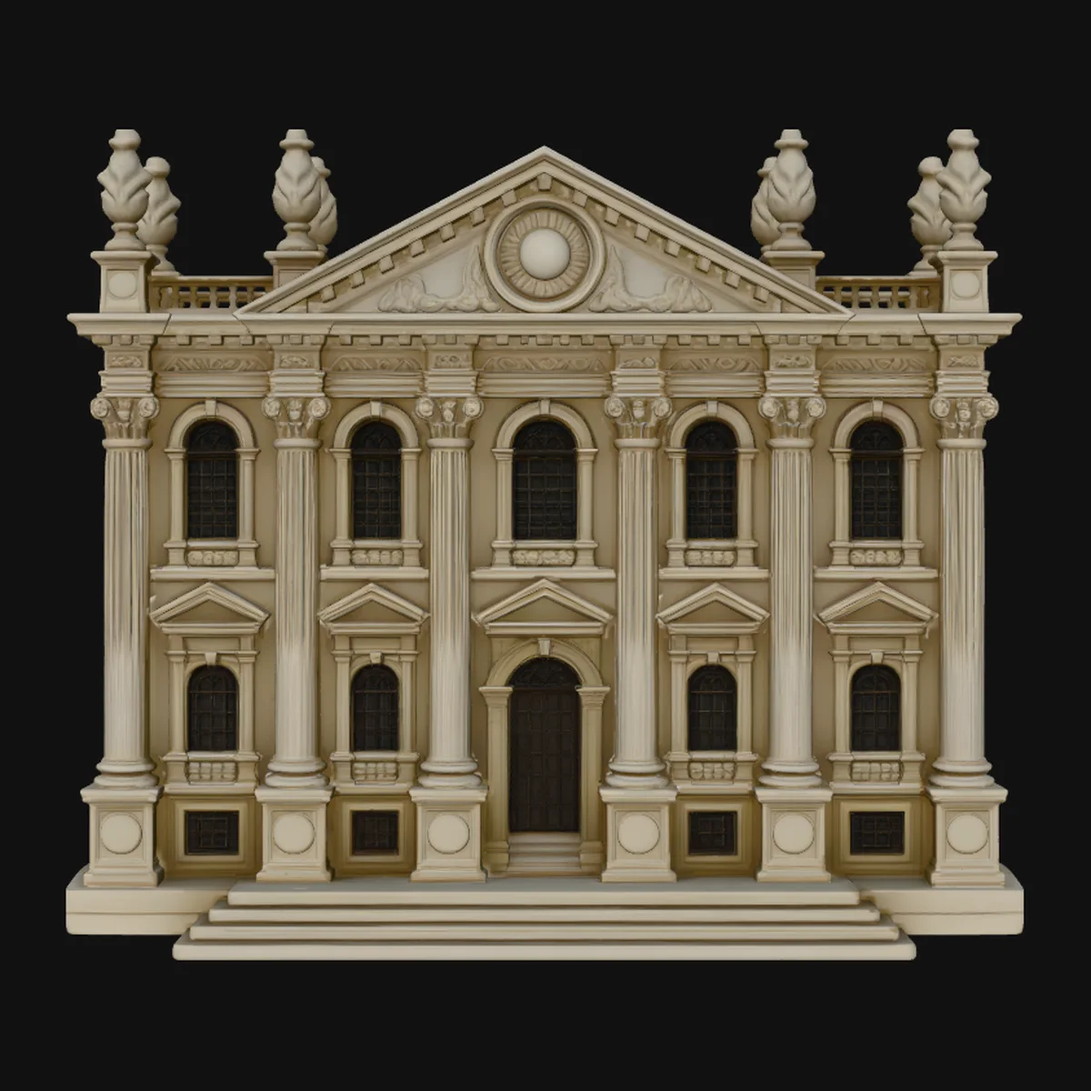 Baroque Palace Facade Model Design 4
