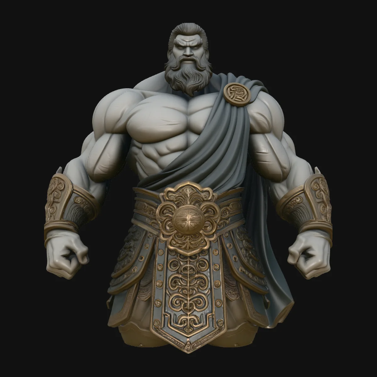 Bearded Warrior God Statue Design 2