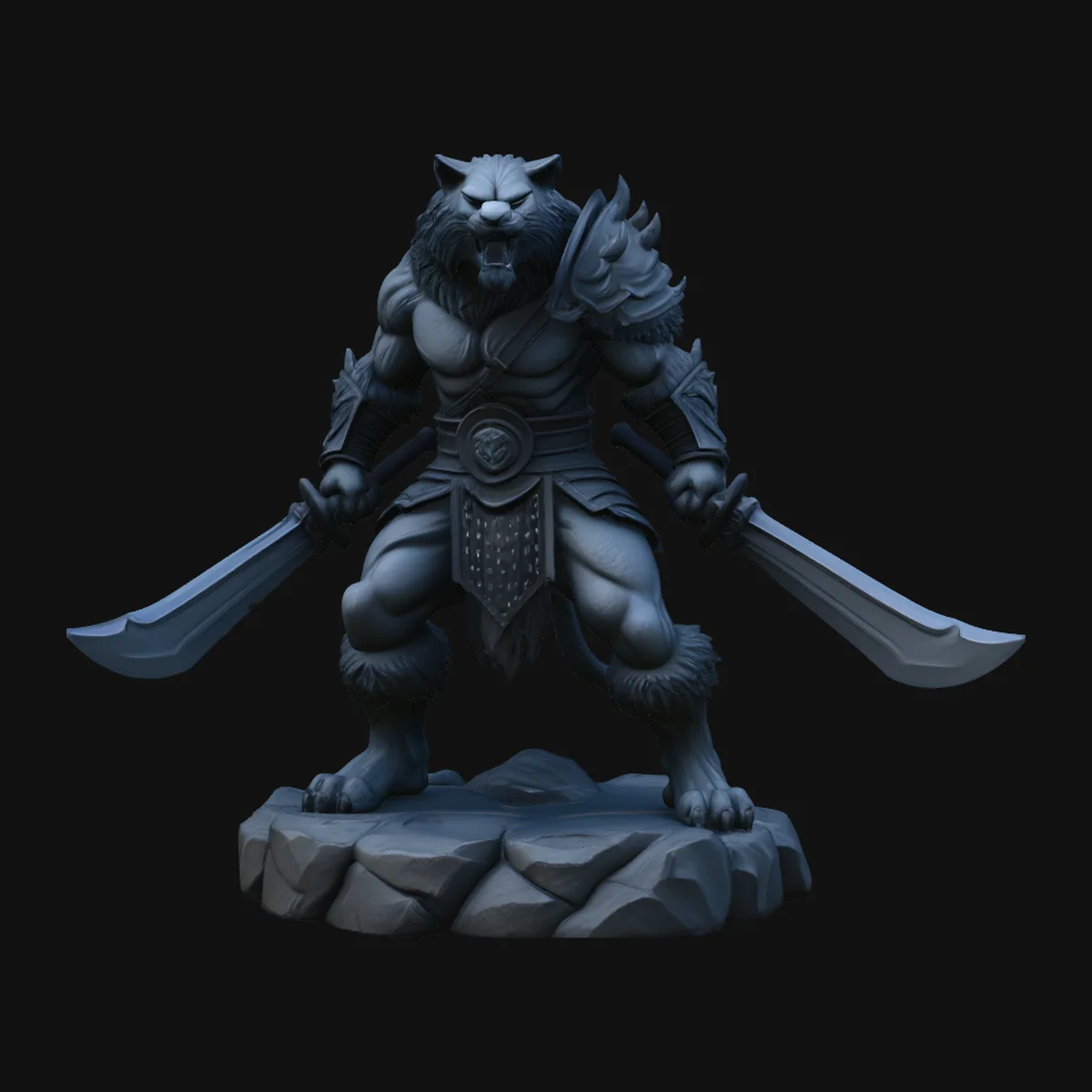 Beast Warrior with Dual Blades Statue Design 4