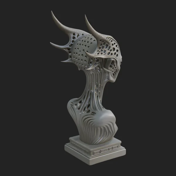 Biomechanical Alien Bust Statue Design 5