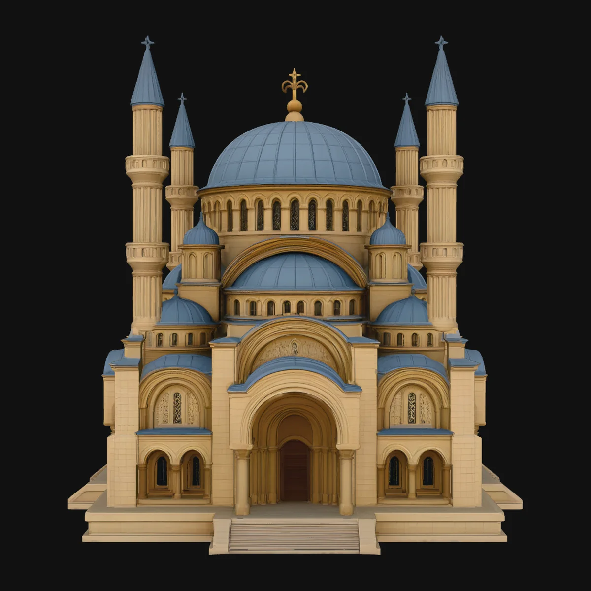 Blue Domed Basilica Model Design 1