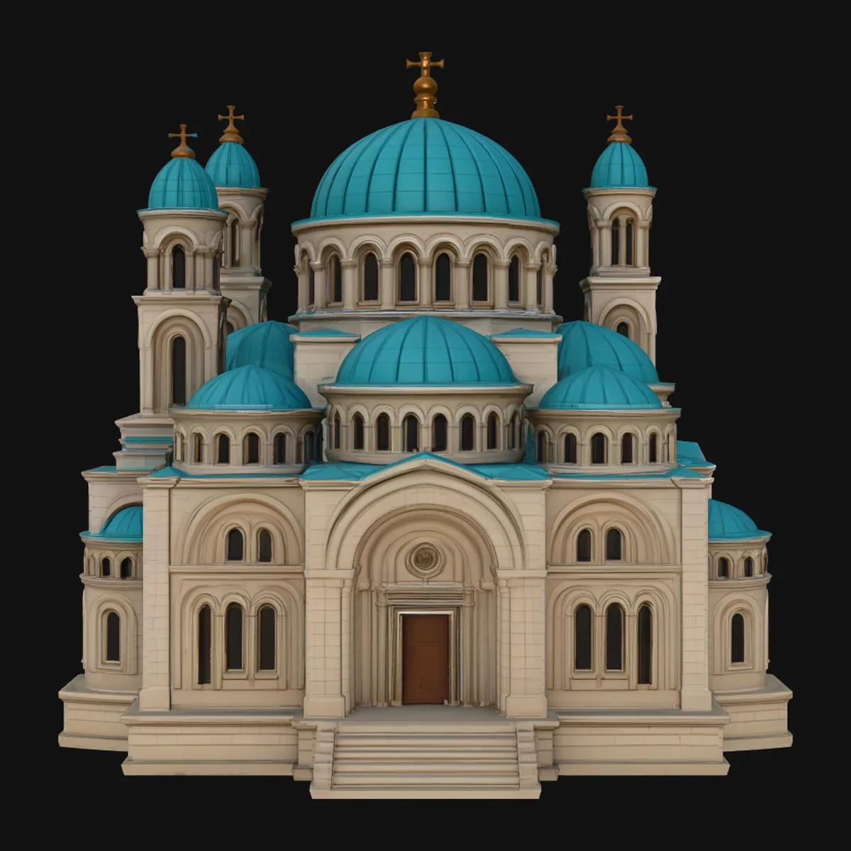 Blue Domed Basilica Model Design 2