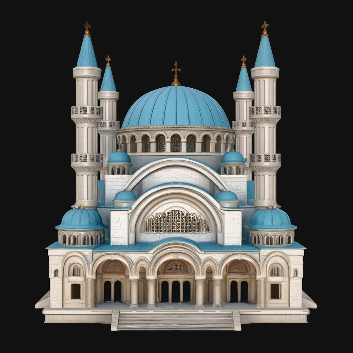Blue Domed Basilica Model Design 3
