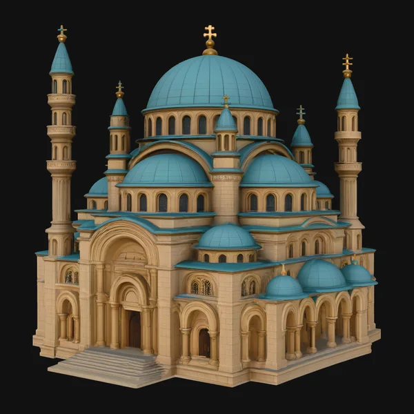 Blue Domed Basilica Model Design 4
