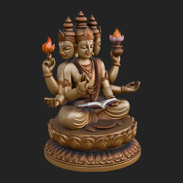 Brahma on Lotus Throne Statue Design 12