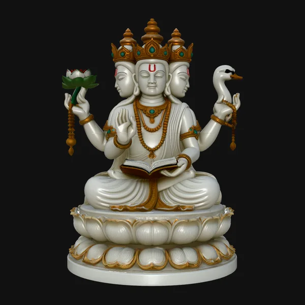 Brahma on Lotus Throne Statue Design 2