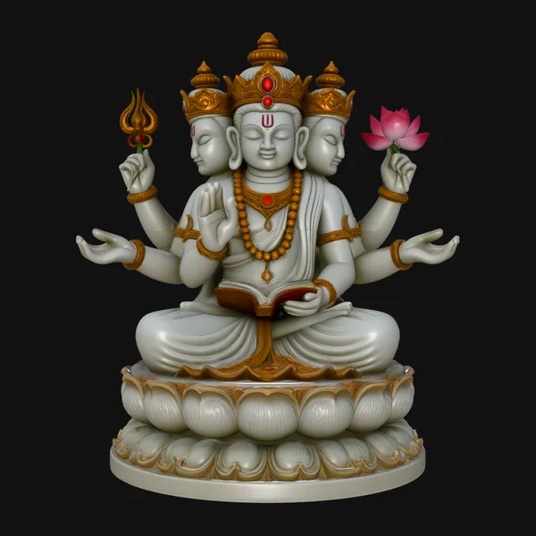 Brahma on Lotus Throne Statue Design 4