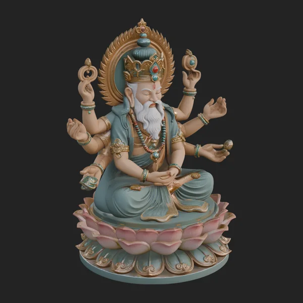 Brahma on Lotus Throne Statue Design 5