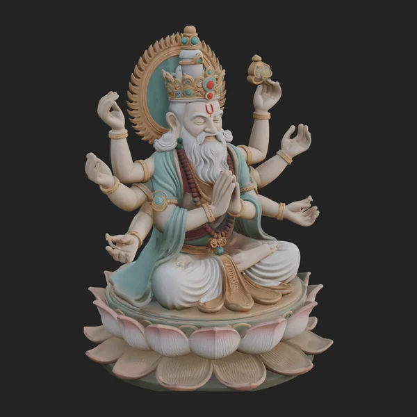 Brahma on Lotus Throne Statue Design 7