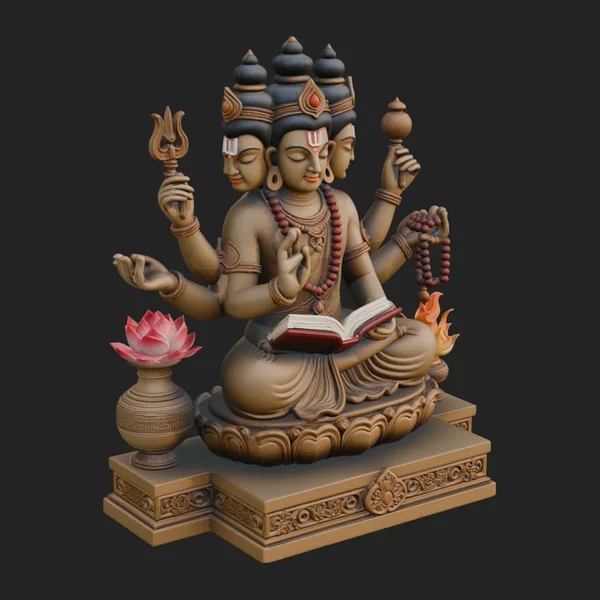 Brahma on Lotus Throne Statue Design 9