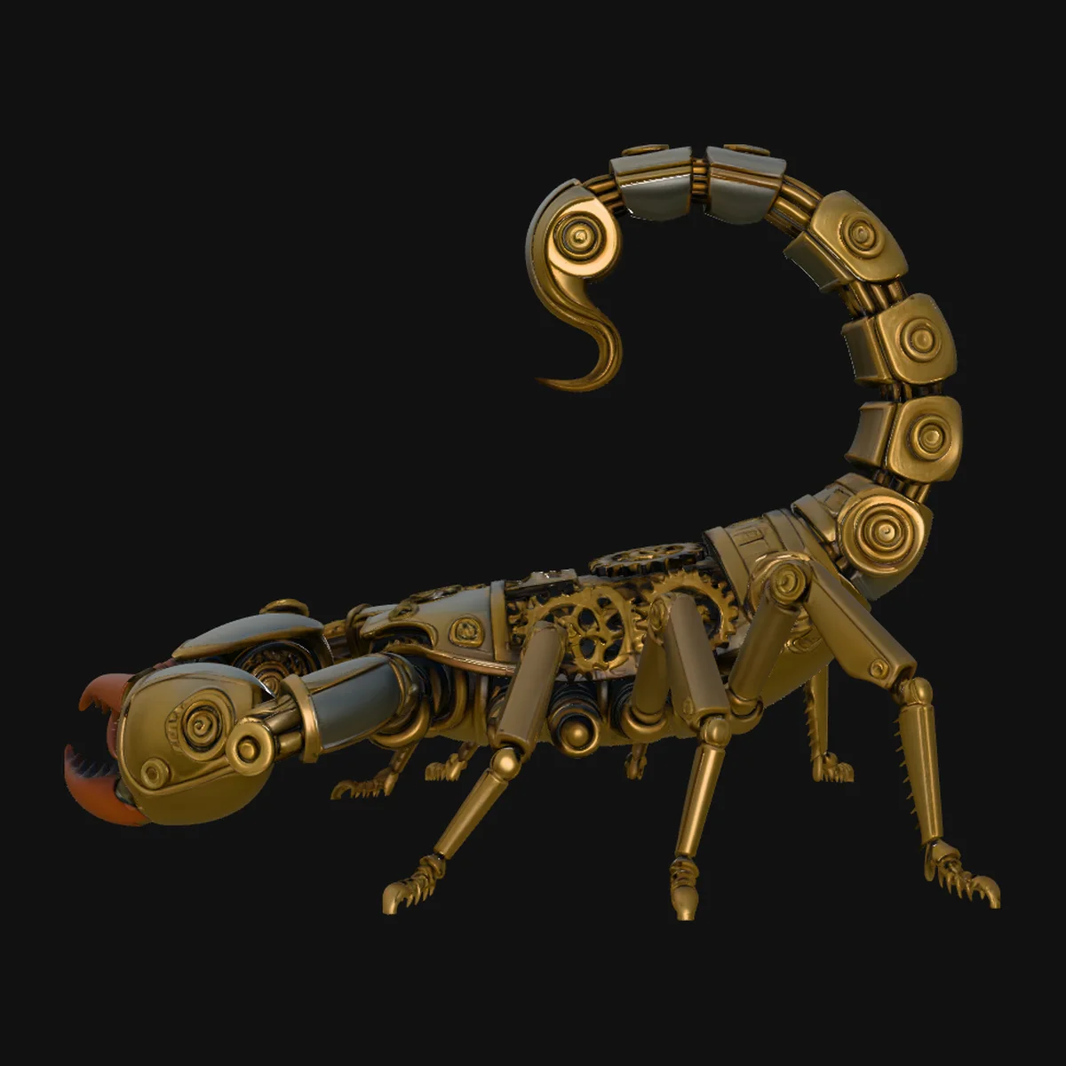 Brass Clockwork Scorpion Statue Design 1