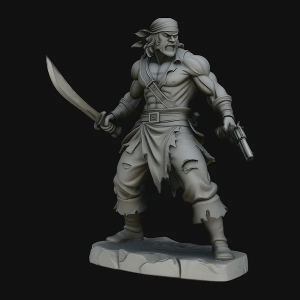 Buccaneer Pirate Warrior Statue Design 1