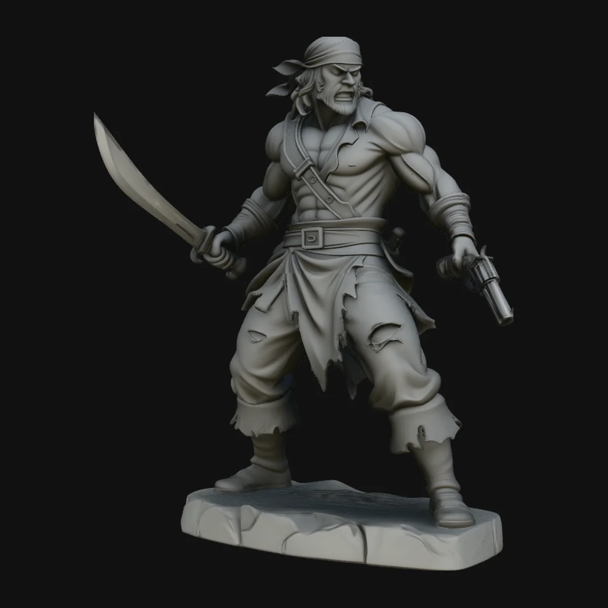 Buccaneer Pirate Warrior Statue Design 1