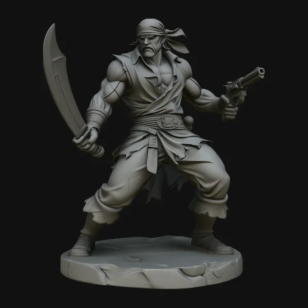 Buccaneer Pirate Warrior Statue Design 2