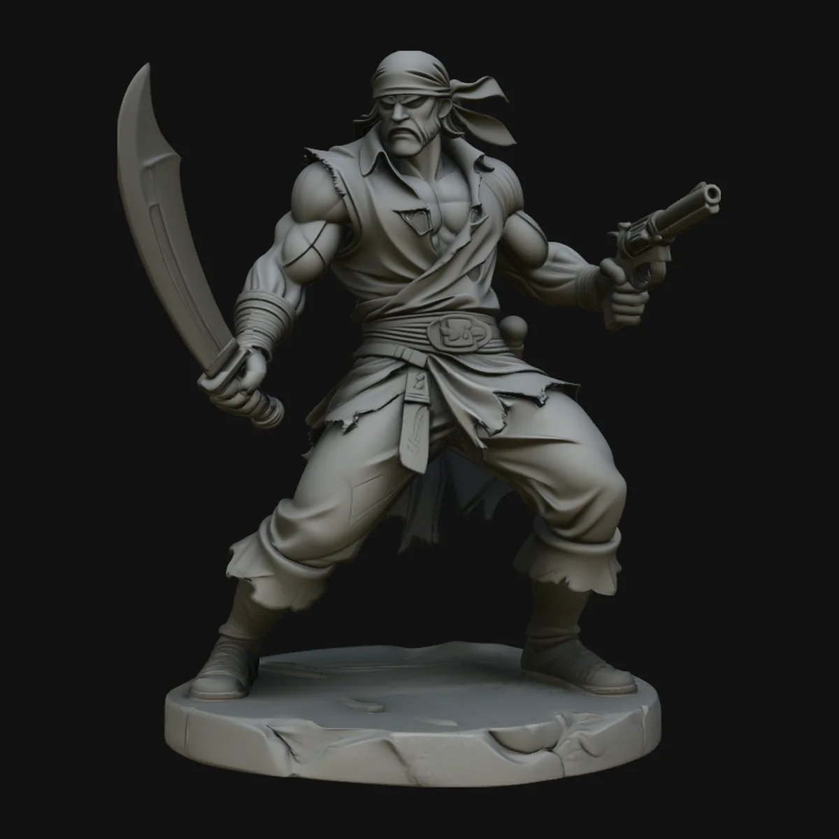 Buccaneer Pirate Warrior Statue Design 2